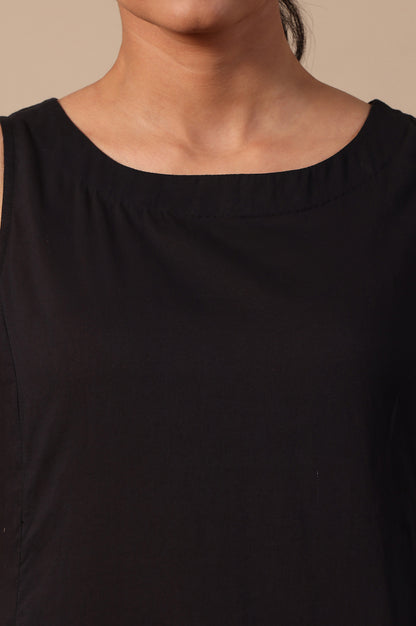 Solid Flared Pure Cotton Dress - Image 4